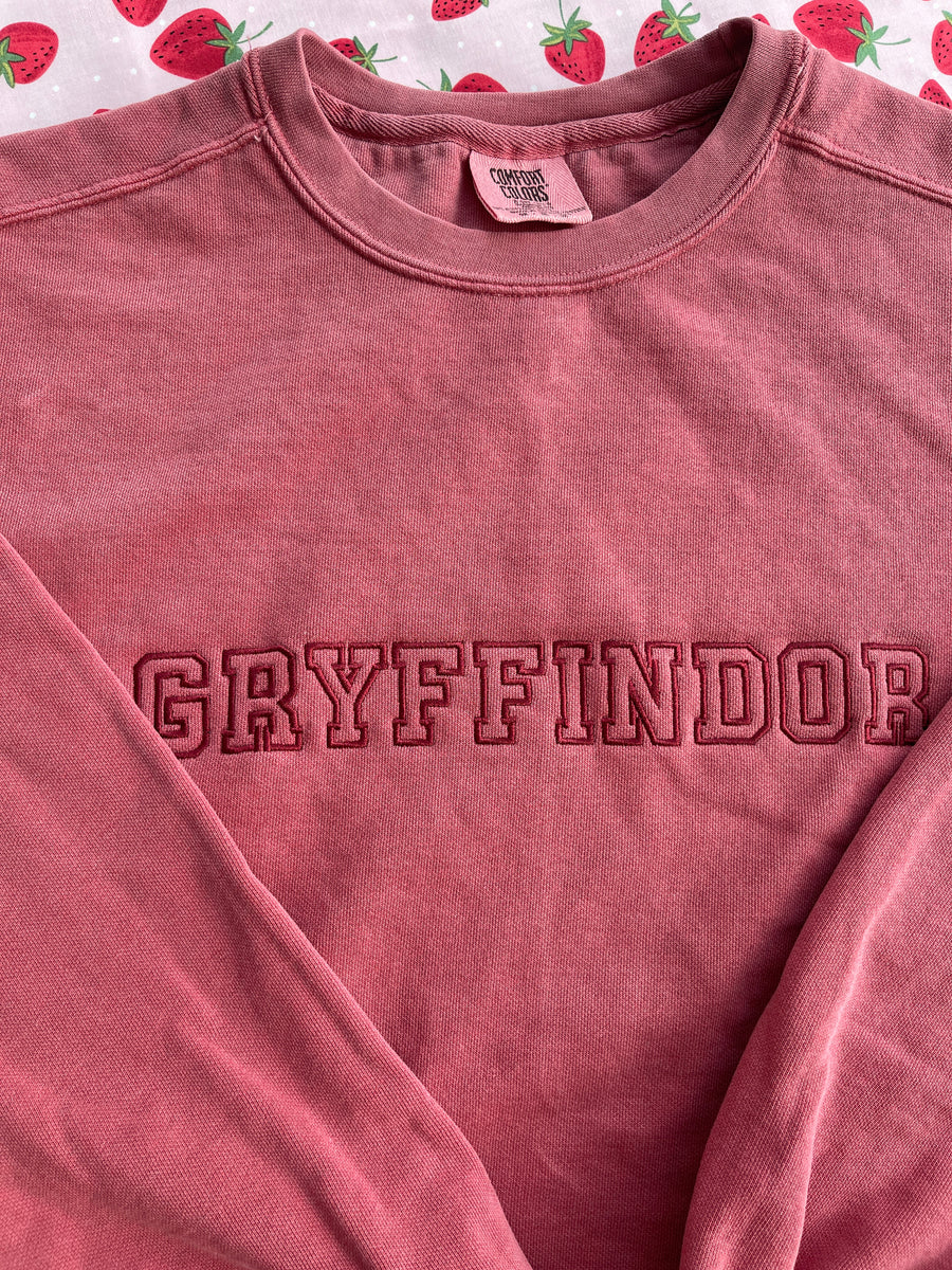 Gryffindor Embroidered Crewneck Sweatshirt or Short Sleeve Tee